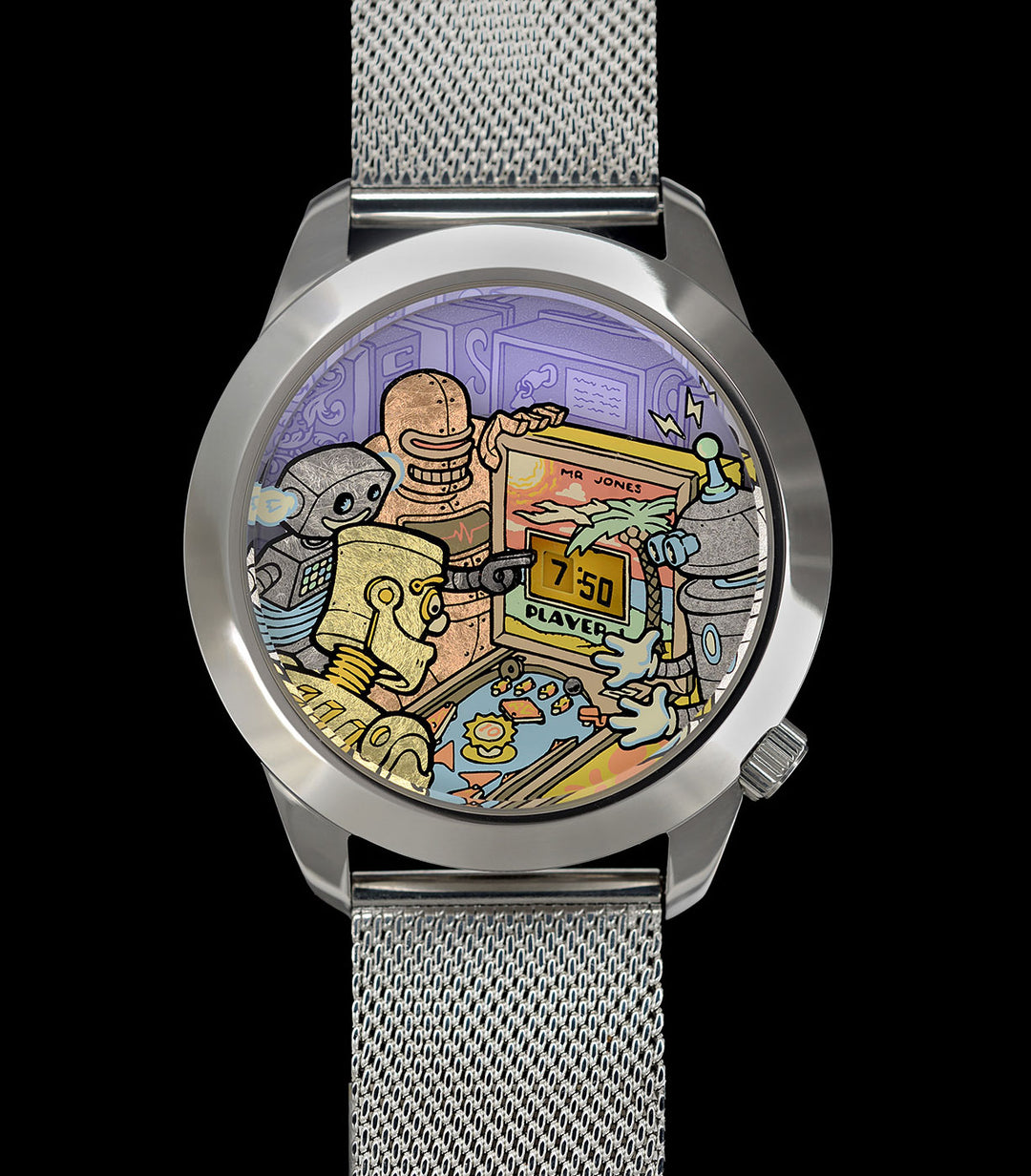 Ricochet XL watch on black background