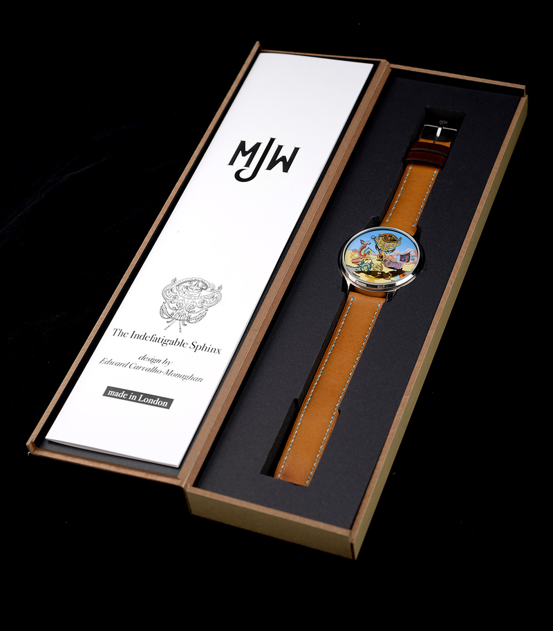 The Indefatigable Sphinx watch in product box