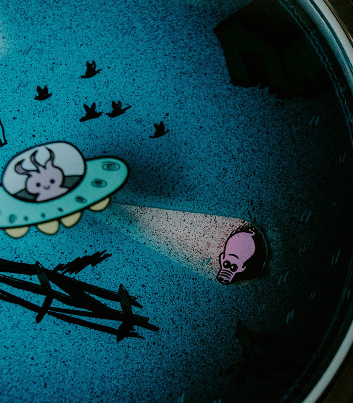 Close up of pig on Beam me up! mechanical watch