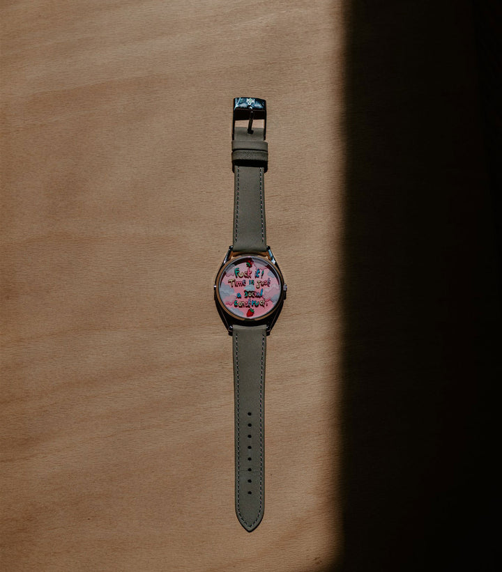 Berry Late Again! watch on wooden background