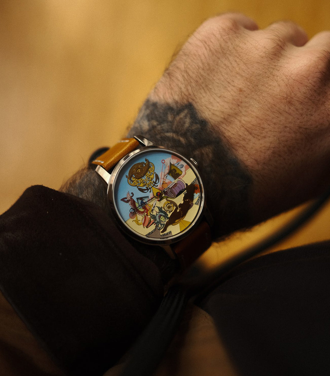 The Indefatigable Sphinx watch worn on a wrist