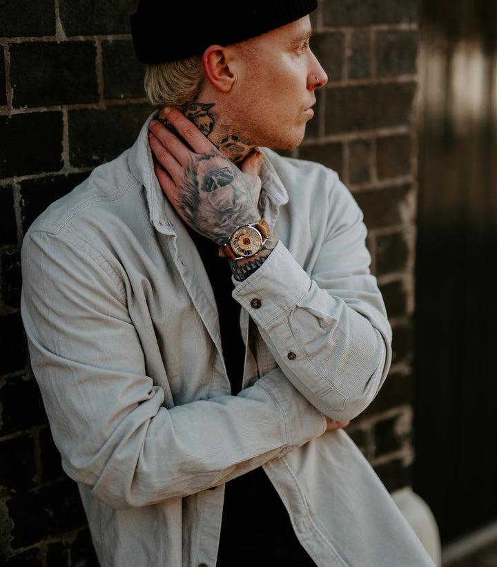 Nuage watch worn on male wrist