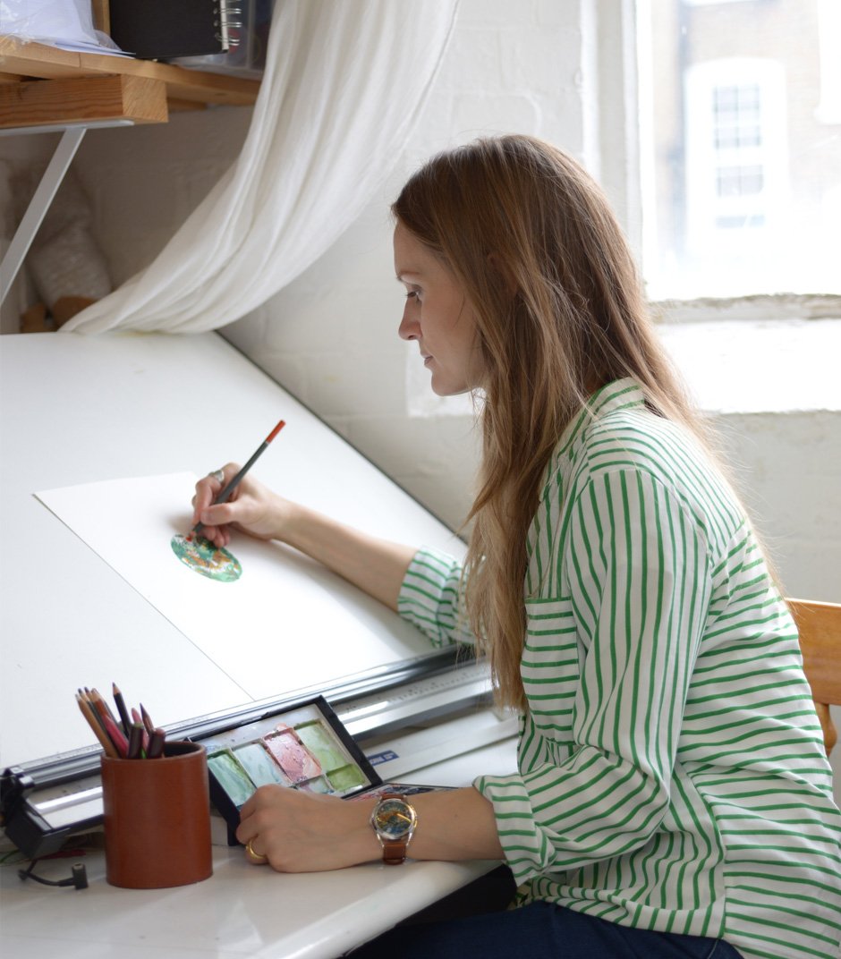 Fanny Shorter hand painting The Promise of Happiness watch design