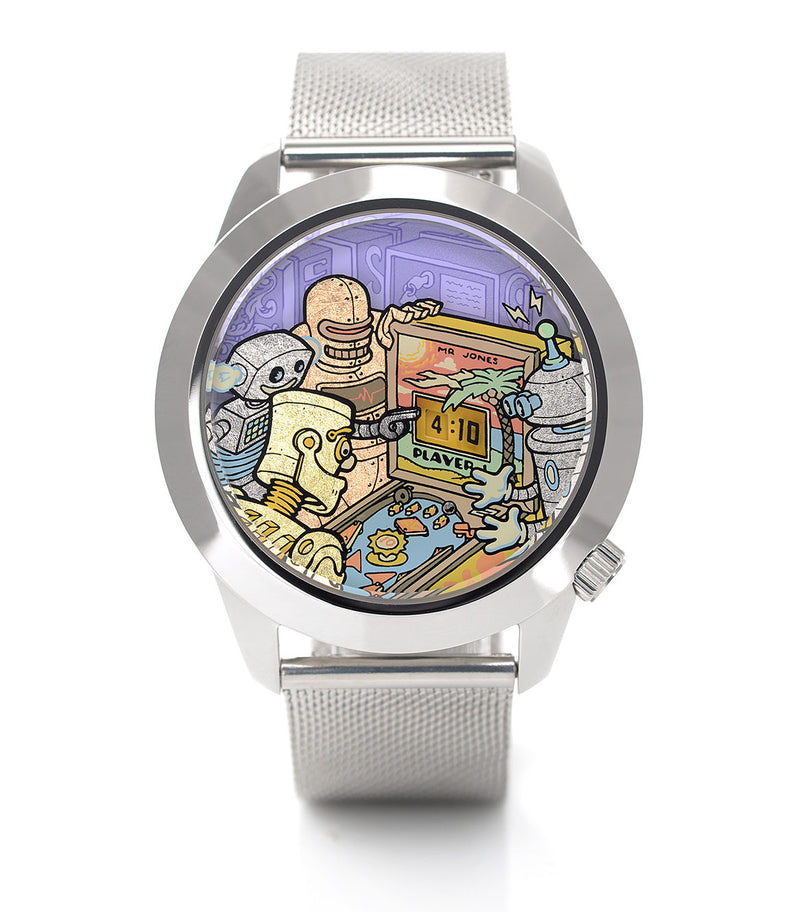 Ricochet XL watch with silver strap