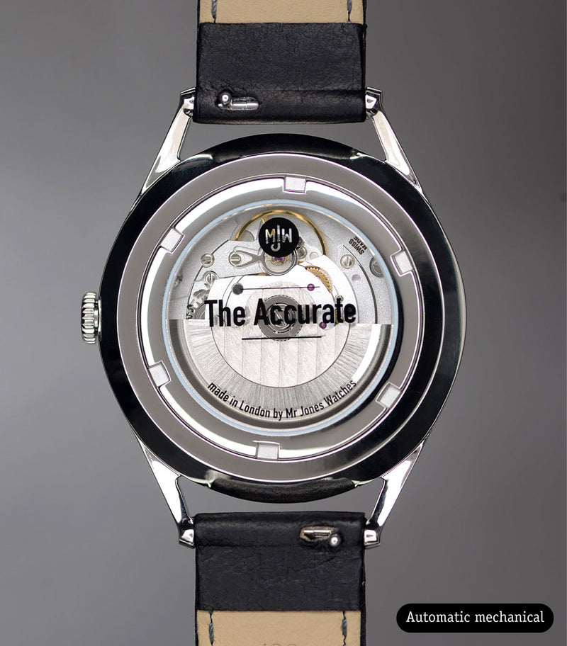 The Accurate Mechanical watch glass caseback