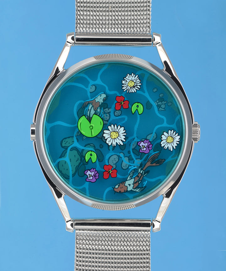 Ophelia watch on blue background