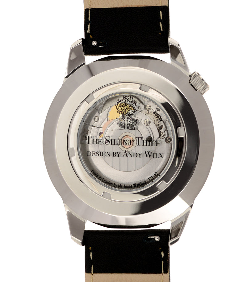 The Silent Thief watch glass caseback