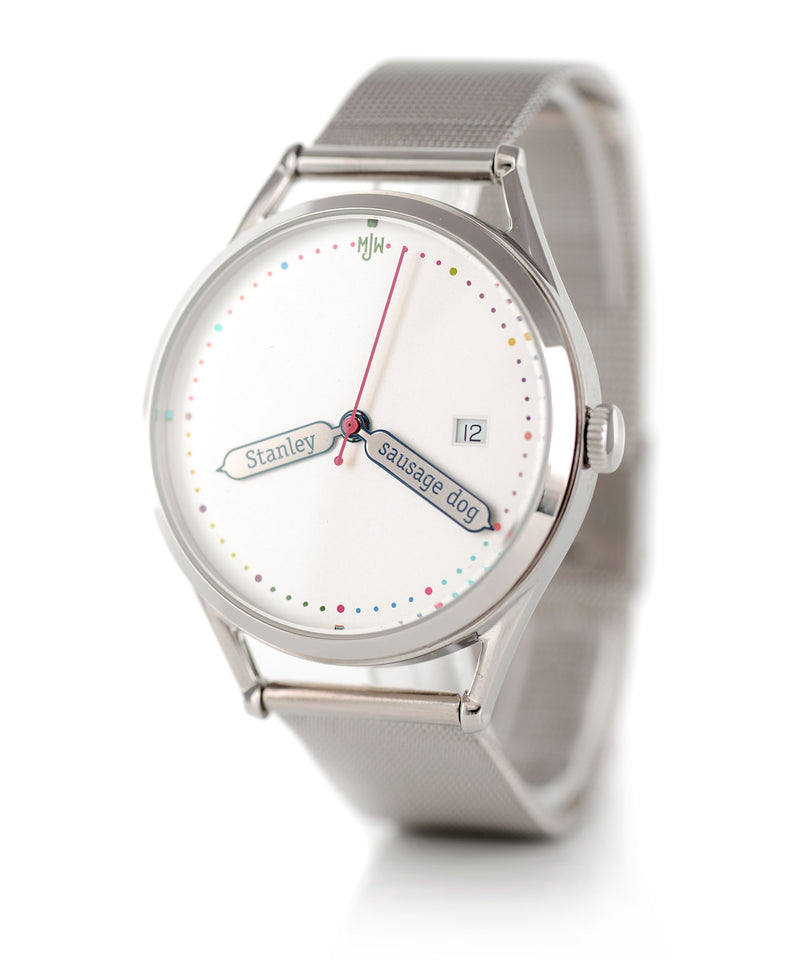 The Everyday Special watch silver strap side view
