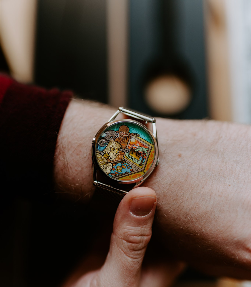 Ricochet Pinball inspired watch Ryan Claytor X Mr Jones Watches