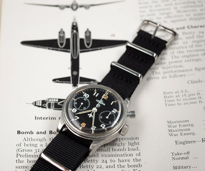 Lemania military chronograph