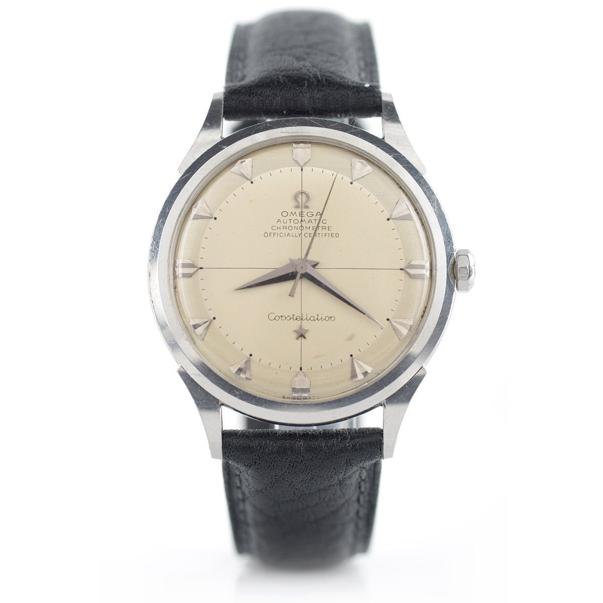 Omega Constellation Quartz Diamonds Blue Dial Two Tone Steel