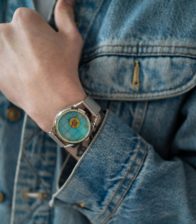 A perfectly useless afternoon watch worn with denim jacket