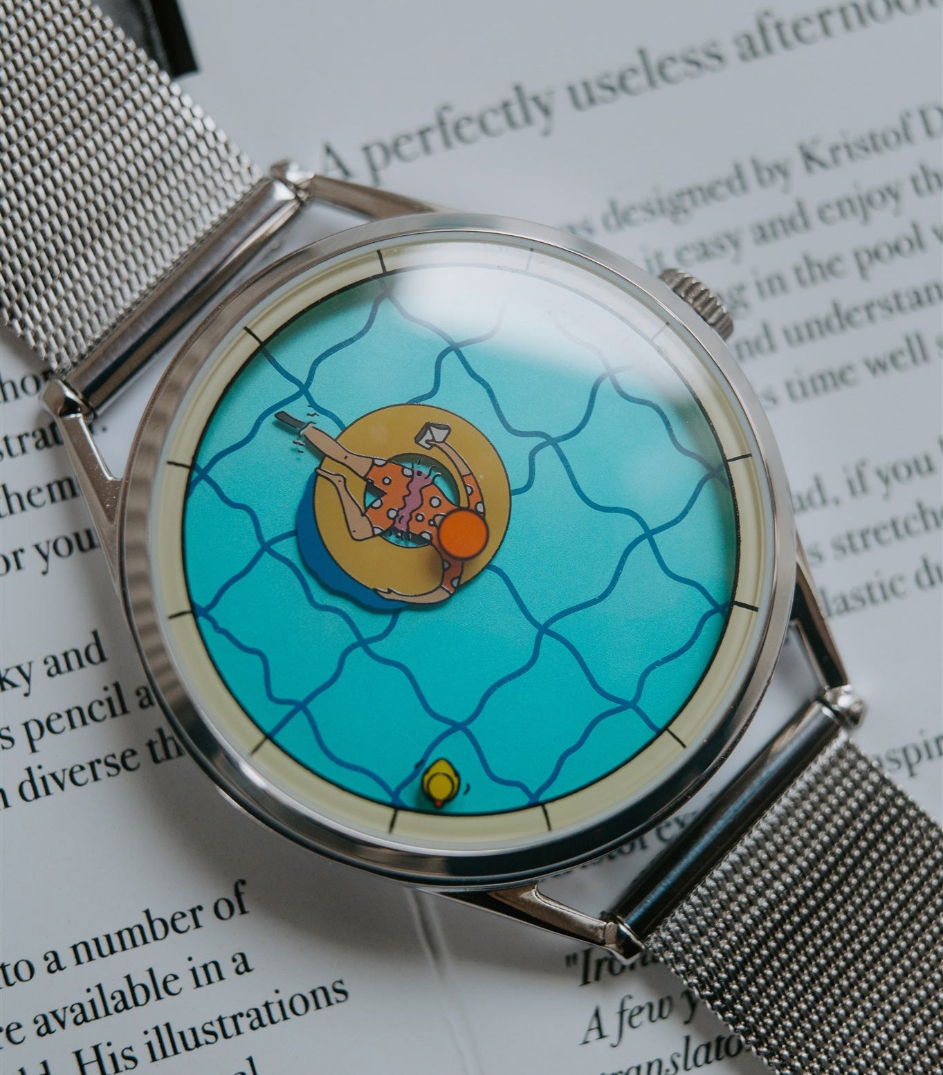 A perfectly useless afternoon mechanical Kristof Devos X Mr Jones Watches Swiss movement swimming pool watch